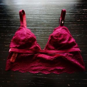 Victoria's Secret Maroon Padded Bralette Sz S NWT